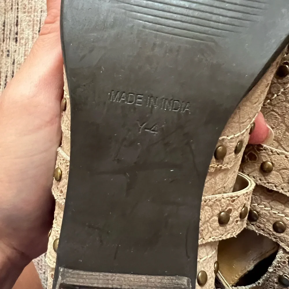 Joyfolie Taupe Studded Kids Dress Shoes - Picture 6 of 6